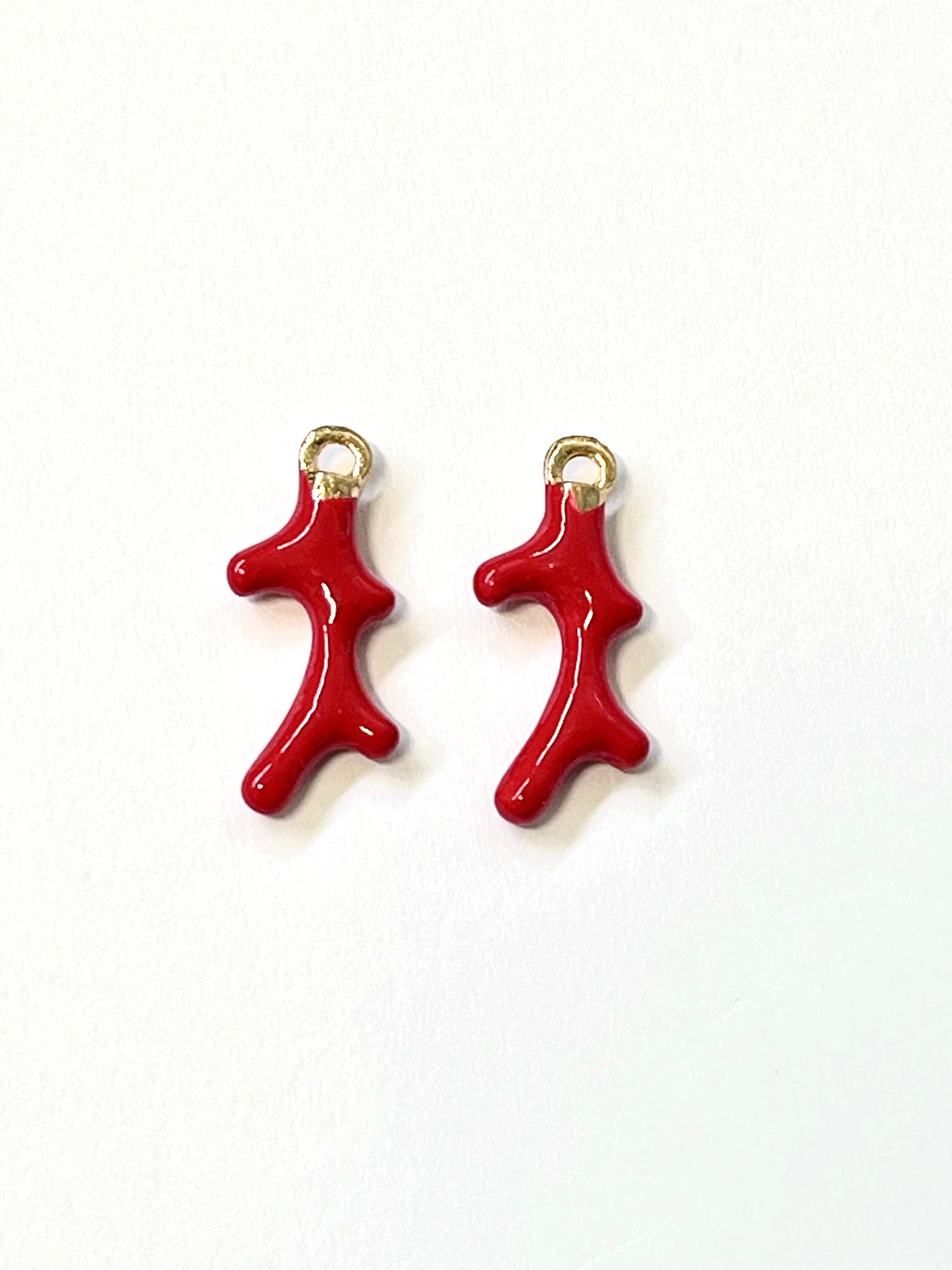 Colgante coral rojo 21x9 mm (par)