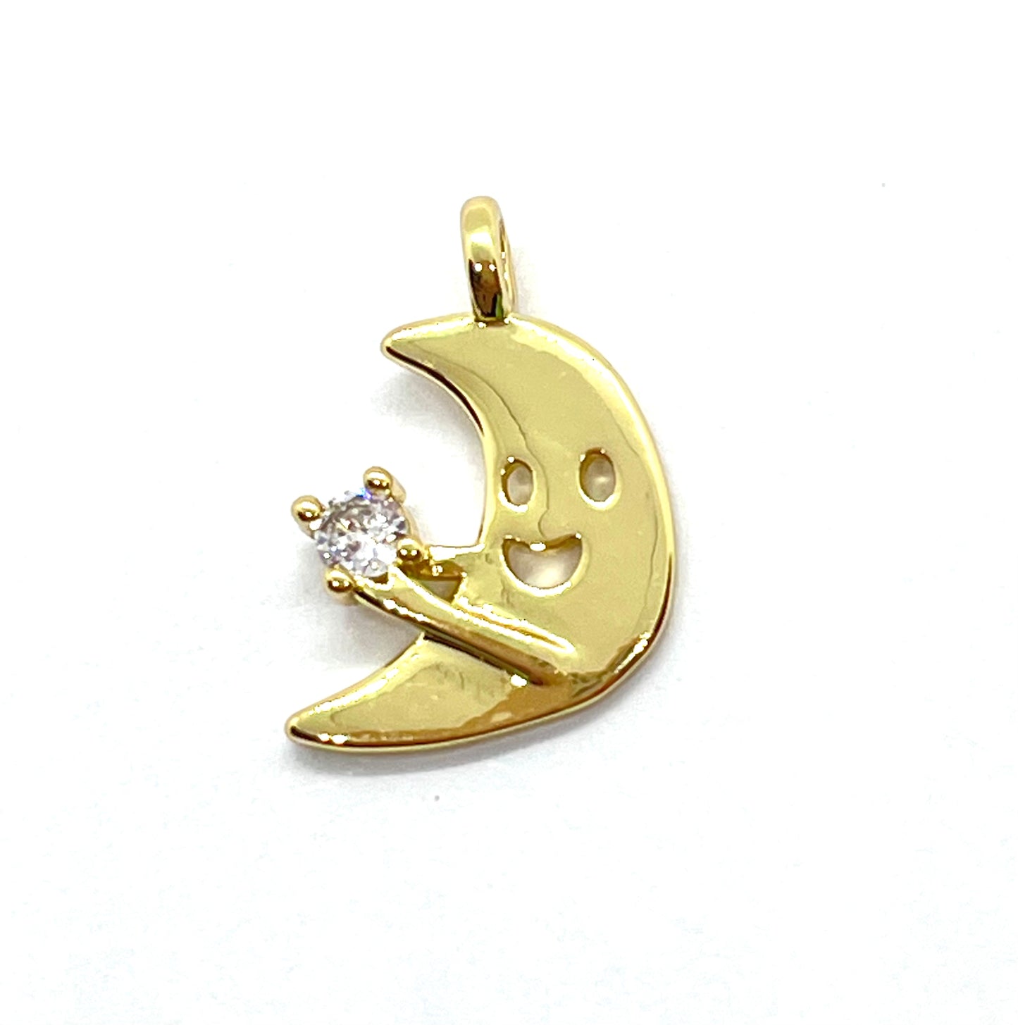 Colgante Luna con circonita (2 unidades)