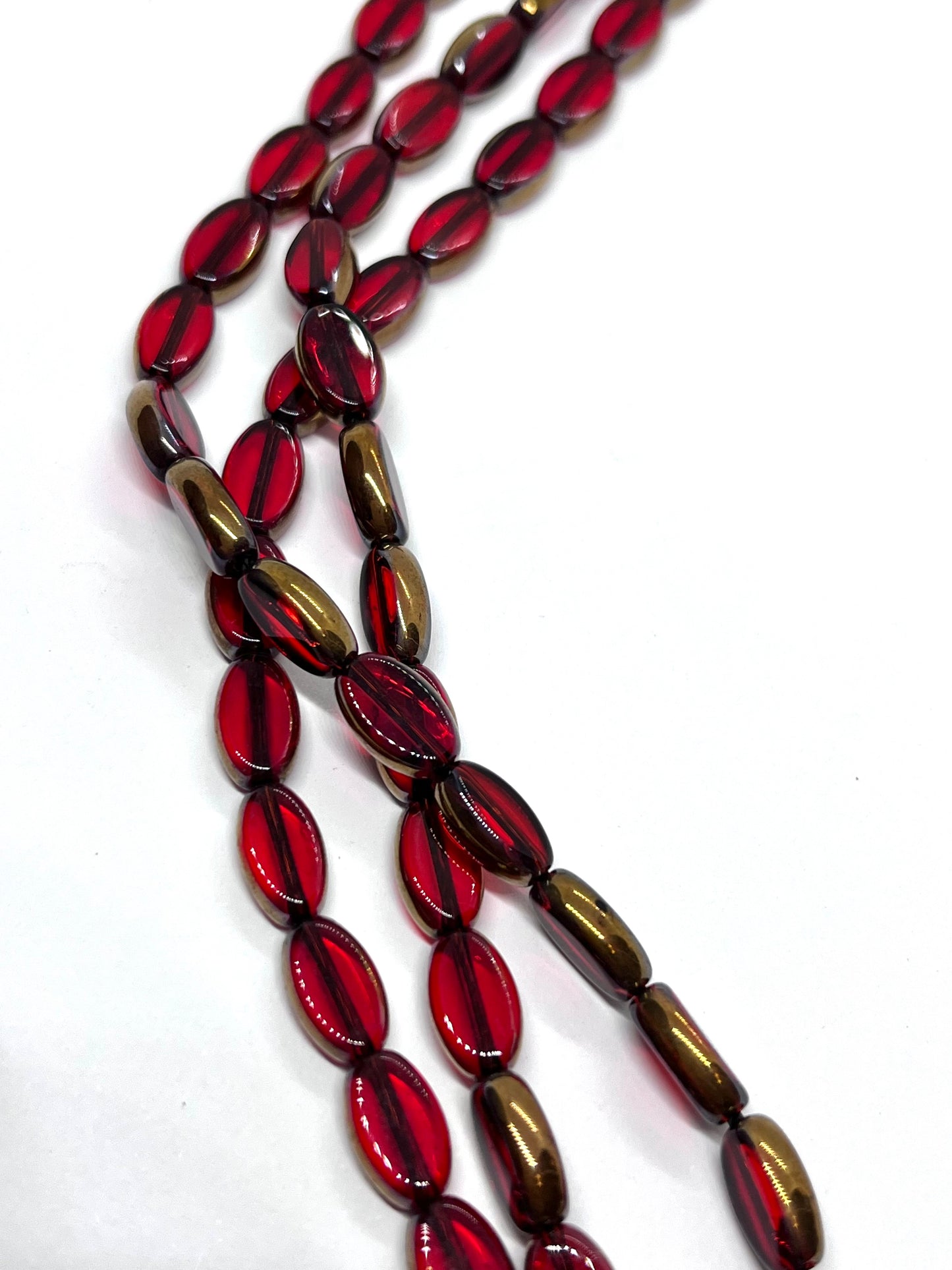 Cuentas Vidrio Galvanizado Rojo 10x8mm