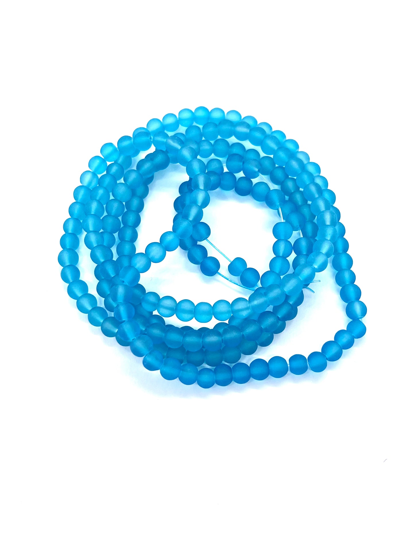 Abalorio de vidrio transparente esmerilado 4mm