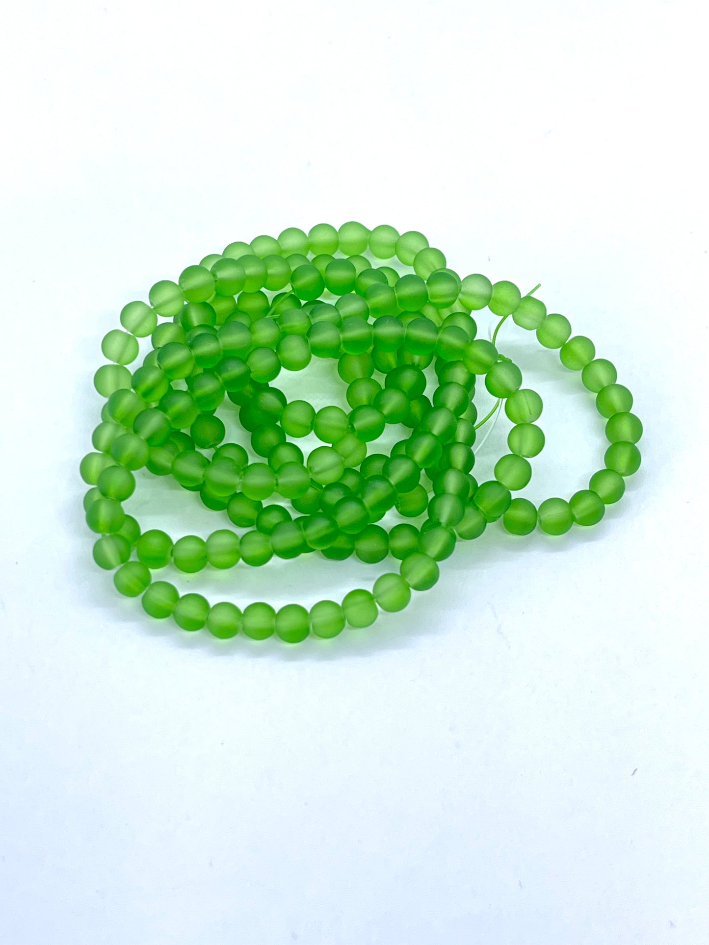 Abalorio de vidrio transparente esmerilado 4mm