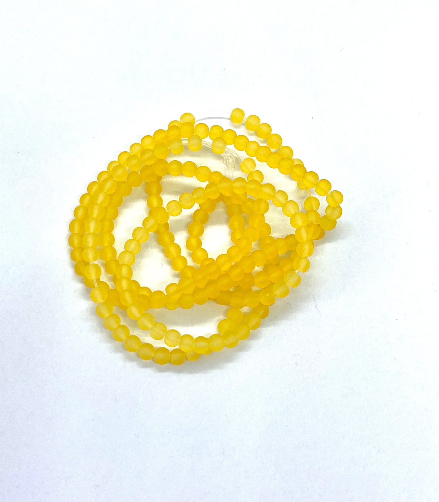 Abalorio de vidrio transparente esmerilado 4mm