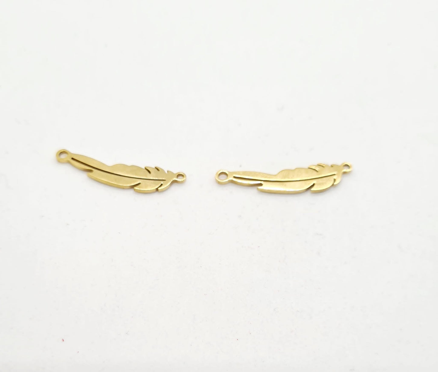 Conector pluma dorado (par)