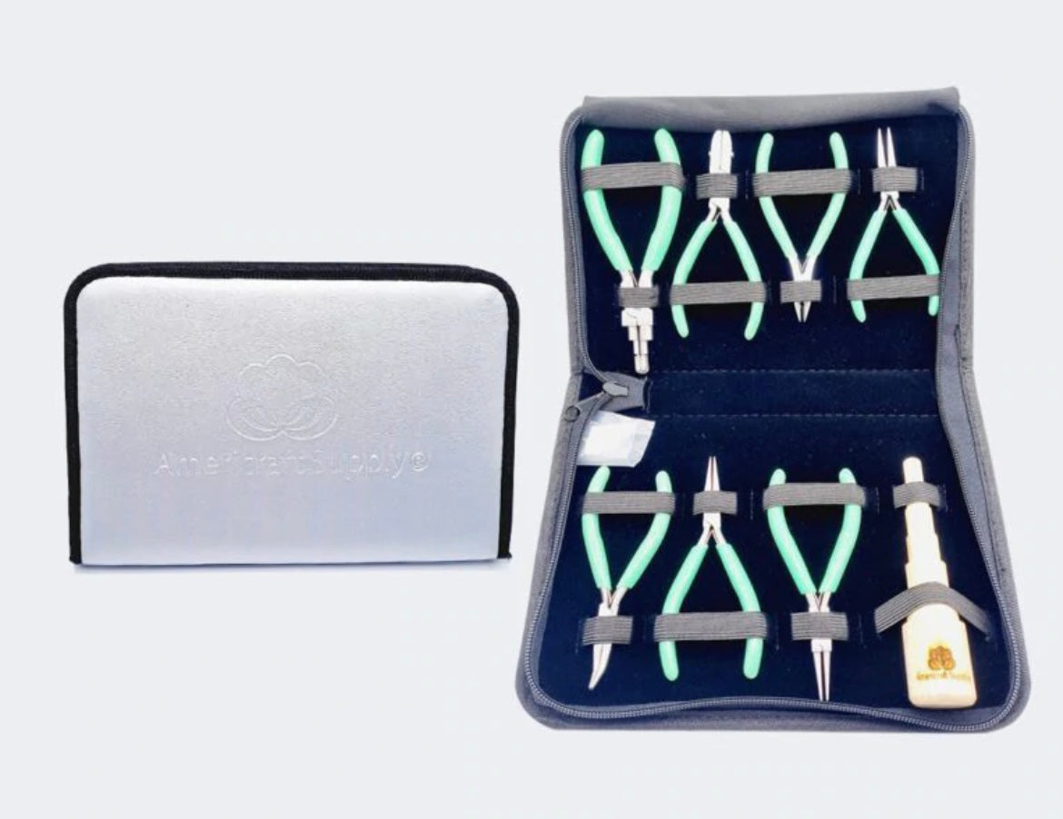 Set alicates Básicos Americraft Supply plateado con verde