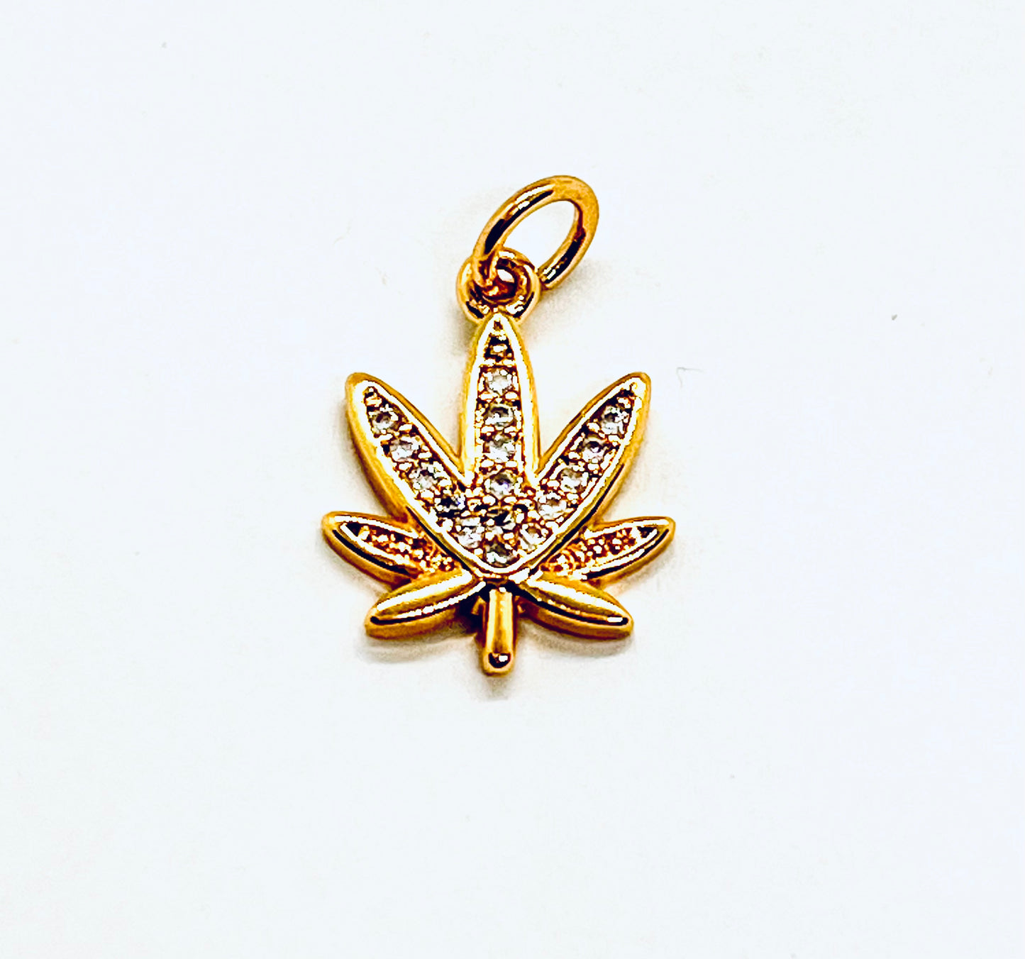 Colgante Hoja con zirconia (2 unidades)