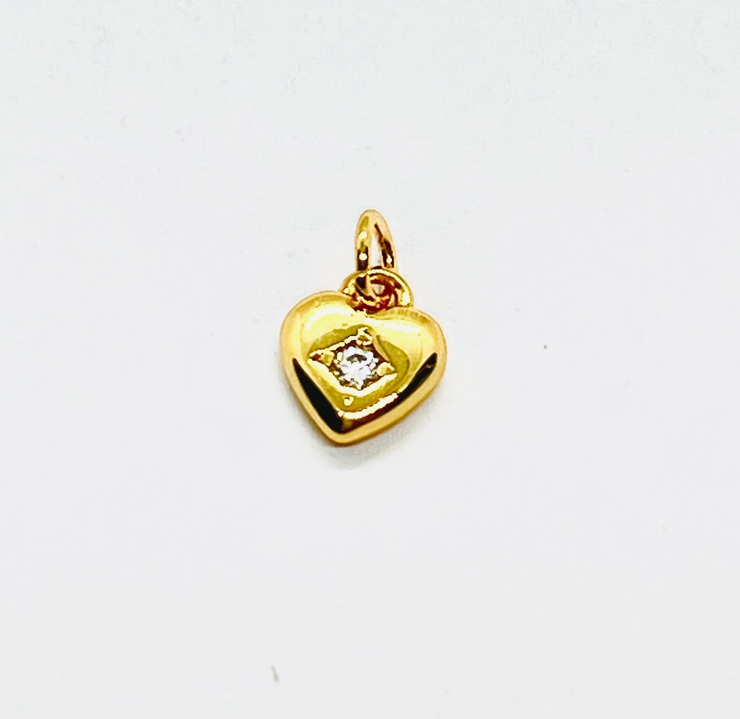 Colgante mini corazón con zirconia (2 unidades)