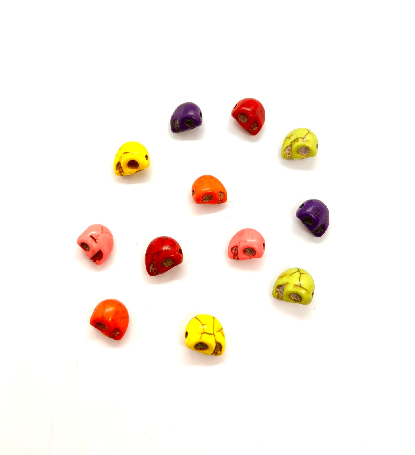 Calavera Multicolor de Turquesa (12 unidades)