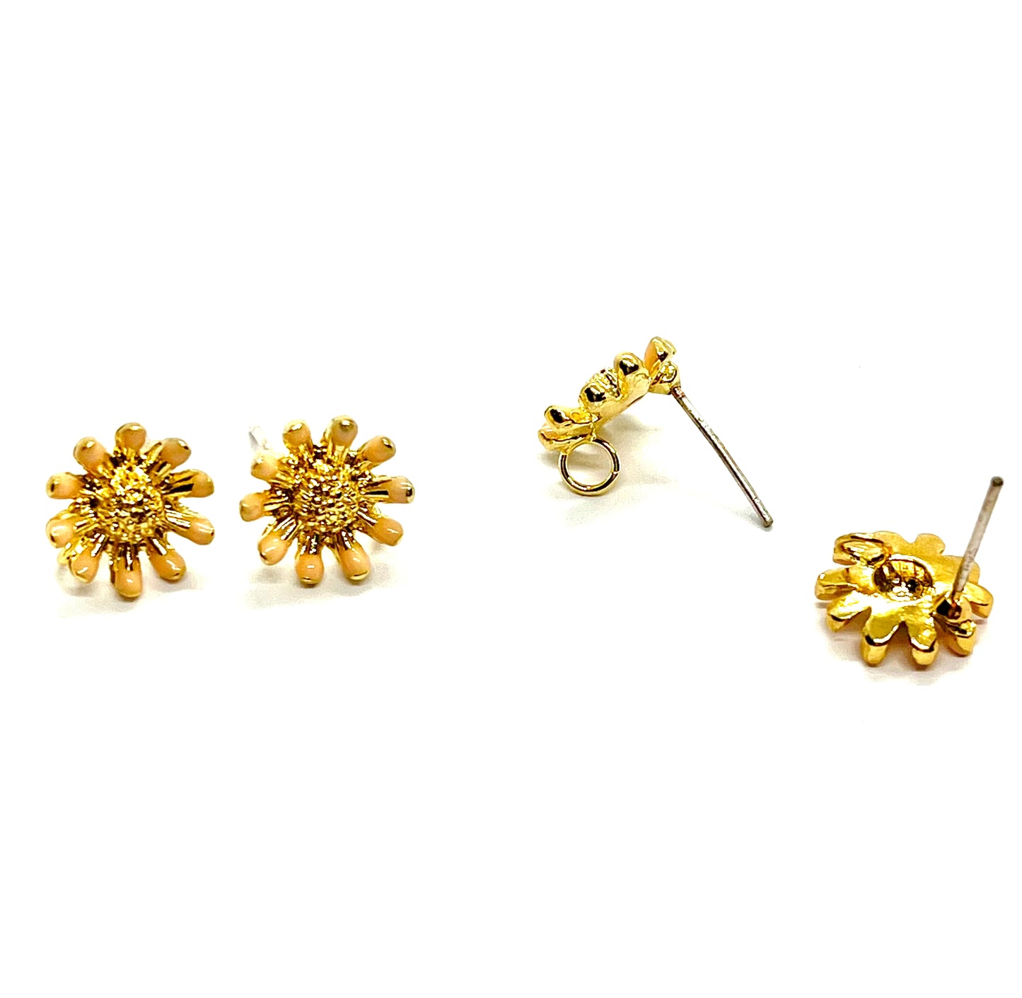 Base pendiente (2 pares) Flor con Esmalte
