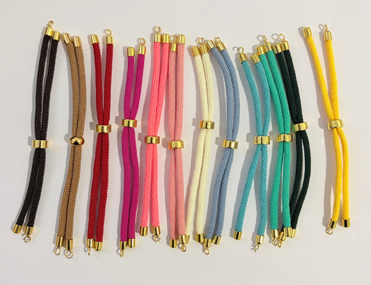 Pulseras de Cordón (12 unidades ) 3mm con Acero Inoxidable *