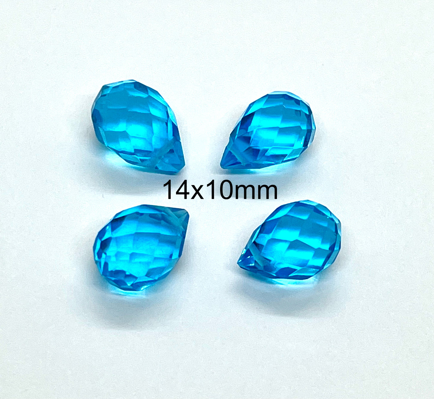 Gotas Cristal Facetadas Azul (4 unidades)