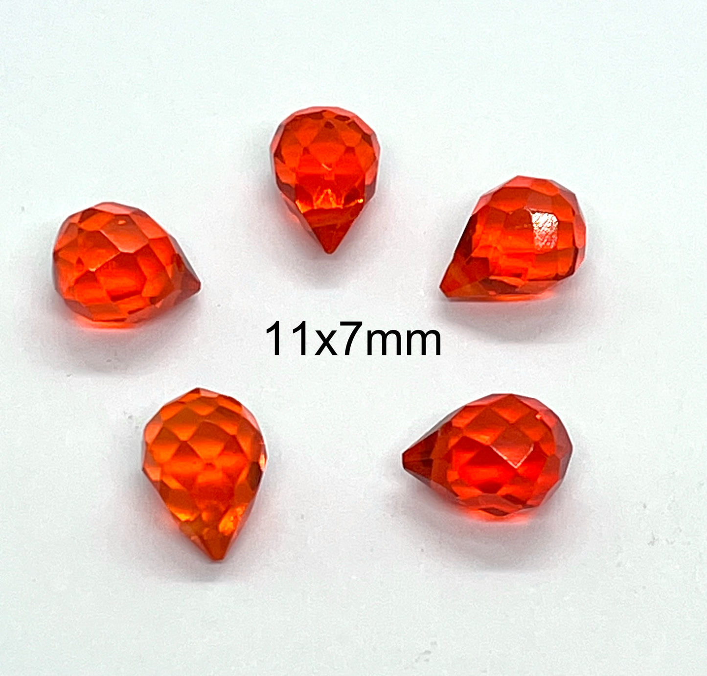Gotas de Cristal color naranja (5 unidades)