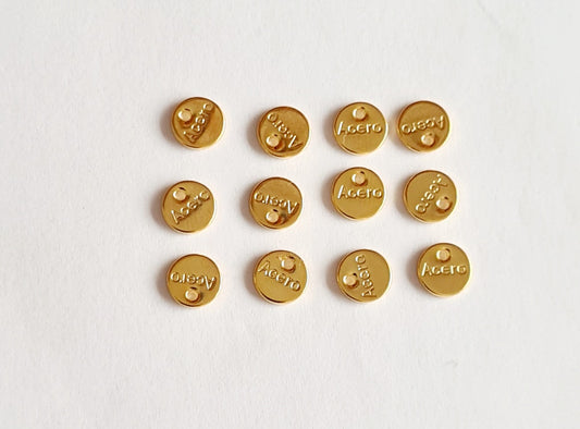 Colgante mini medallitas (Acero) (12 unidades)