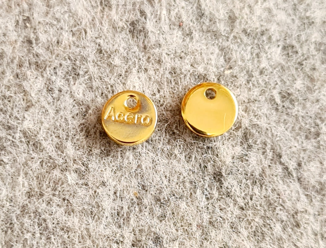 Colgante mini medallitas (Acero) (12 unidades)