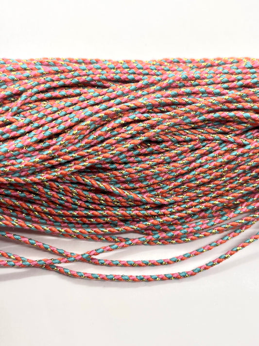 Cordón Trenzado tricolor (10 mts)
