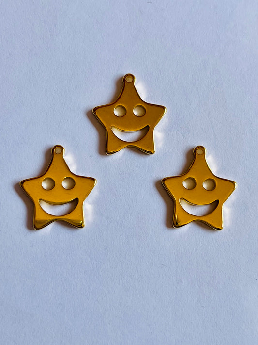 Colgante Estrella carita feliz (3 unidades)